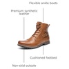 Bruno Marc Men’s Motorcycle Combat Boots | Side Zipper Design,0.5 Inch Platform, Flexible Combat Boots for Commuting, Motorcycle Riding & Office Wear(Brown)