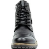 Bruno Marc Men’s Motorcycle Combat Boots | Side Zipper Design,0.5 Inch Platform, Flexible Combat Boots for Commuting, Motorcycle Riding & Office Wear(Pu Black)