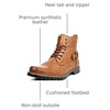 Bruno Marc Men’s Motorcycle Combat Boots | Side Zipper Design,0.5 Inch Platform, Flexible Combat Boots for Commuting, Motorcycle Riding & Office Wear(Pu Brown)