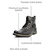 Bruno Marc Men’s Motorcycle Combat Boots | Side Zipper Design,0.5 Inch Platform, Flexible Combat Boots for Commuting, Motorcycle Riding & Office Wear(Pu Dark Brown)
