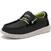 Bruno Marc Boy’s Slip-on Casual Loafers Shoes | Comfortable Breathable Knitted Elastic Lace Lightweight Flexible Kids School Daily Travel Journey Indoor Outdoor(Black)