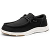 Bruno Marc Men’s Arch Support Casual Slip-on Shoes Loafers | Non Slip Comfortable Lightweight Boat Shoes Daily Office Travel Journey(Black/White)