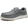 Bruno Marc Men’s Casual Slip-on Loafers Shoes | Comfortable Lightweight Breathable Stretch Soft Flexible Daily Office Travel Journey(Grey-arch-support)