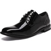 Bruno Marc Men’s Dress Classic Comfort Oxfords Shoes | Soft Synthetic Leather Upper, Comfy Insole, Durable Outsole For Work, Weddings, Formal Occasions(Black/Pat)