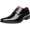 Bruno Marc Men’s Faux Patent Leather Tuxedo Dress Oxford | Soft Lining, Cushioned Insole, Non-slip Outfit, Ideal for Weddings, Formal Events, Pair with any Formal Wear(Black)