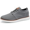 Bruno Marc Men’s KnitFlex Breeze Casual Dress Sneakers | Breathable Lightweight Mesh Lace-Up Derby Walking Shoes for Work & Weekend(Dark Grey)