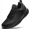 Bruno Marc Men’s Non Slip Work Shoes | Walking Slip Resistance Food Service Chef Kitchen Restaurant Sneakers Comfortable Lightweight(Black)