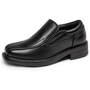 Bruno Marc Boy’s Dress Shoes Slip on Loafers | Classic Square Toe Comfortable Support Formal Church Wedding Party Family Celebration(Black)