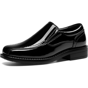 Bruno Marc Boy’s Dress Shoes Slip on Loafers | Classic Square Toe Comfortable Support Formal Church Wedding Party Family Celebration(Black-pat)