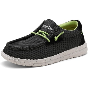 Bruno Marc Boy’s Slip-on Casual Loafers Shoes | Comfortable Breathable Knitted Elastic Lace Lightweight Flexible Kids School Daily Travel Journey Indoor Outdoor(Black)