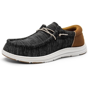 Bruno Marc Men’s Arch Support Casual Slip-on Shoes Loafers | Non Slip Comfortable Lightweight Boat Shoes Daily Office Travel Journey(Black/Brown)