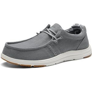 Bruno Marc Men’s Casual Slip-on Loafers Shoes | Comfortable Lightweight Breathable Stretch Soft Flexible Daily Office Travel Journey(Grey-arch-support)