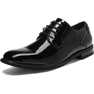 Bruno Marc Men’s Dress Classic Comfort Oxfords Shoes | Soft Synthetic Leather Upper, Comfy Insole, Durable Outsole For Work, Weddings, Formal Occasions(Black/Pat)