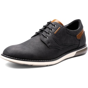 Bruno Marc Men’s Dress Oxfords Casual Derby Sneakers | Breathable Perforated Synthetic Leather, Cushioned Insole, Shock-absorbent Outfit, Fit Boardrooms Bars Daily Wear & Events(Black-waxy)