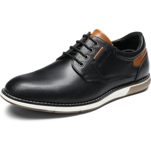 Bruno Marc Men’s Dress Oxfords Casual Derby Sneakers | Breathable Perforated Synthetic Leather, Cushioned Insole, Shock-absorbent Outfit, Fit Boardrooms Bars Daily Wear & Events(Black)