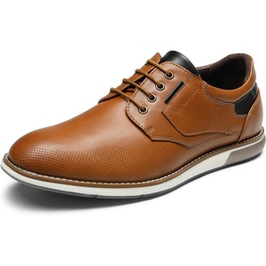 Bruno Marc Men’s Dress Oxfords Casual Derby Sneakers | Breathable Perforated Synthetic Leather, Cushioned Insole, Shock-absorbent Outfit, Fit Boardrooms Bars Daily Wear & Events(Brown)
