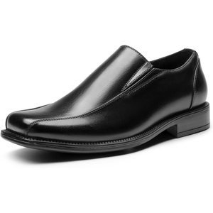 Bruno Marc Men’s Slip on Dress Loafers Shoes | Formal Business Classic Square Toe Office Meeting Wedding Church Daily(Black)