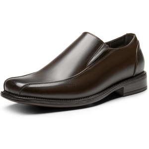 Bruno Marc Men’s Slip on Dress Loafers Shoes | Formal Business Classic Square Toe Office Meeting Wedding Church Daily(Dark Brown)