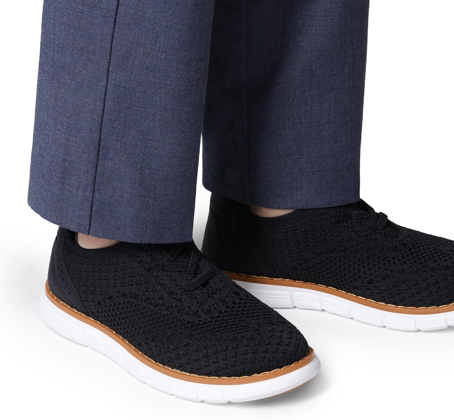 image:imageBruno Marc Boys Mesh Dress Sneakers Oxfords Breathable Knitted Upper Thick MD Midsole NonSlip Rubber Outsole Brogue Shoes for Boys Daily amp Formal Occasions2black