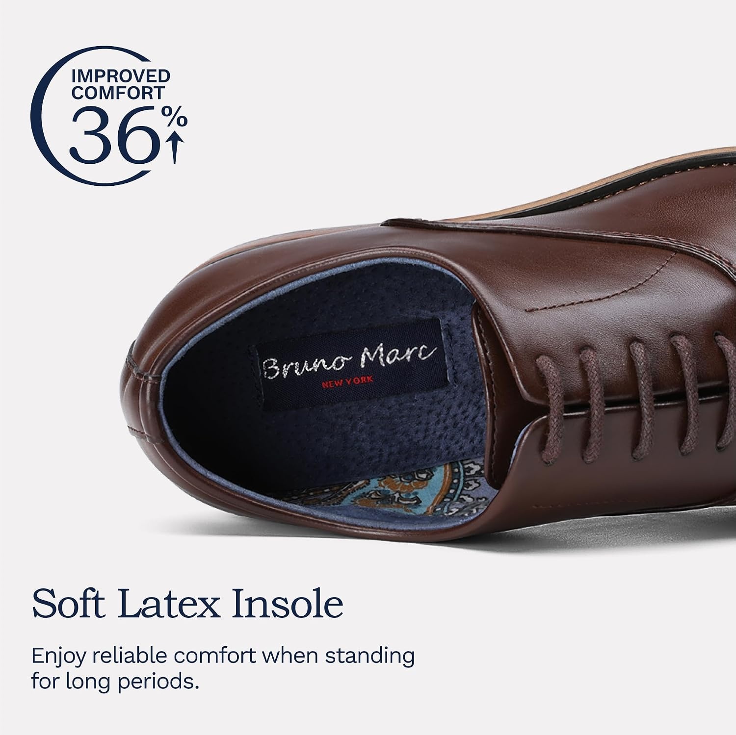 image:imageBruno Marc Mens CapToe Formal Dress Shoes Brogue Dress Padded Comfort NonSlip Stable Sole RegularWide Fit Ideal for Offices Weddings Parties amp Daily WearDark Brown