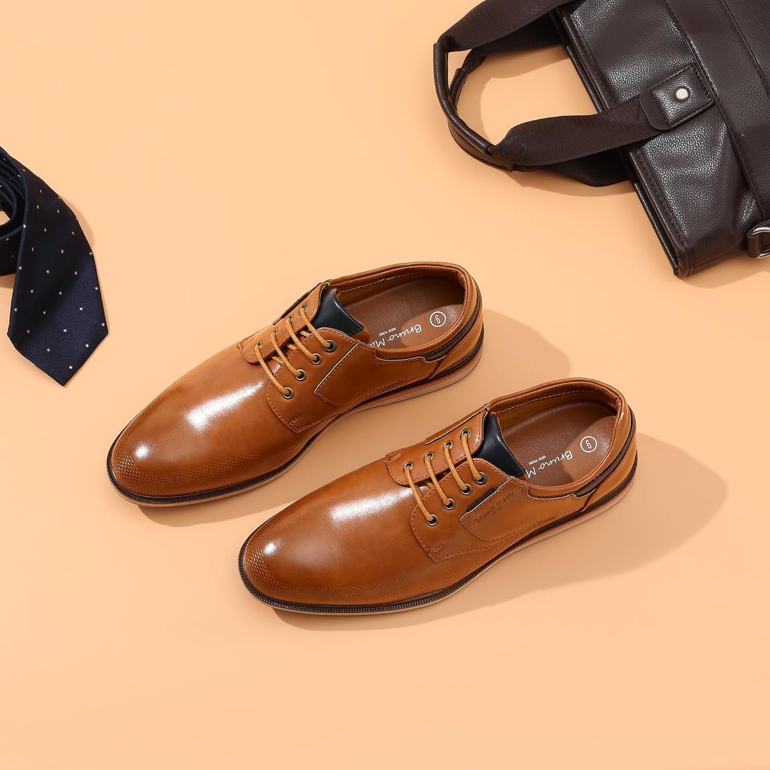 image:imageBruno Marc Mens Casual Dress Business Formal Oxford wearresistant nonslip sole great for office business casual work and daily occasions8Tan
