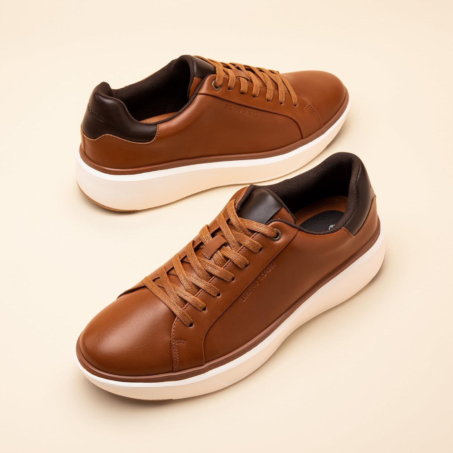image:imageBruno Marc Mens Dress Fashion Sneakers Shoes Allday Comfort Lightweight Minimalist Thick Sole Platform Walking Shoes for Business Casual amp Everyday WearBrown
