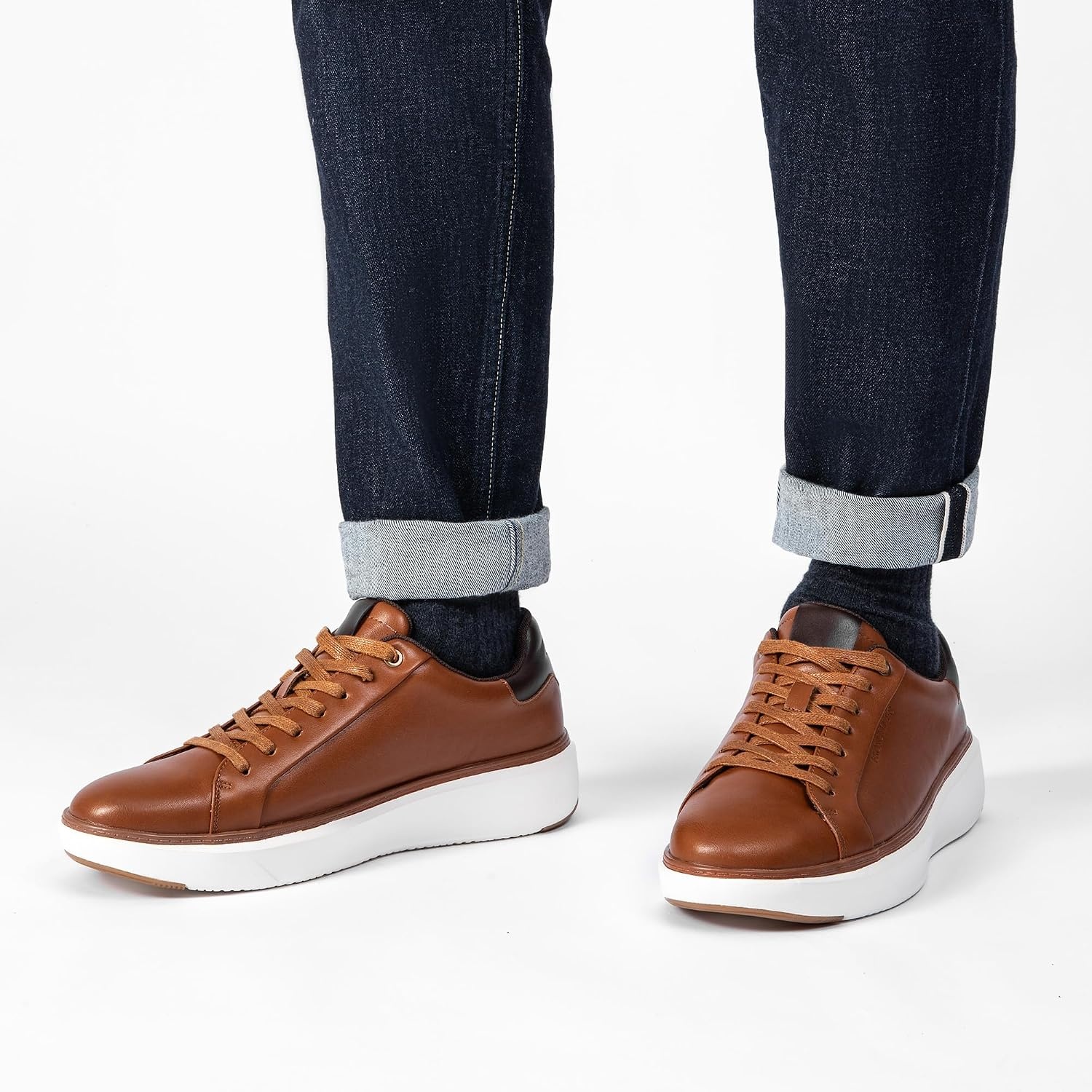 image:imageBruno Marc Mens Dress Fashion Sneakers Shoes Allday Comfort Lightweight Minimalist Thick Sole Platform Walking Shoes for Business Casual amp Everyday WearBrown