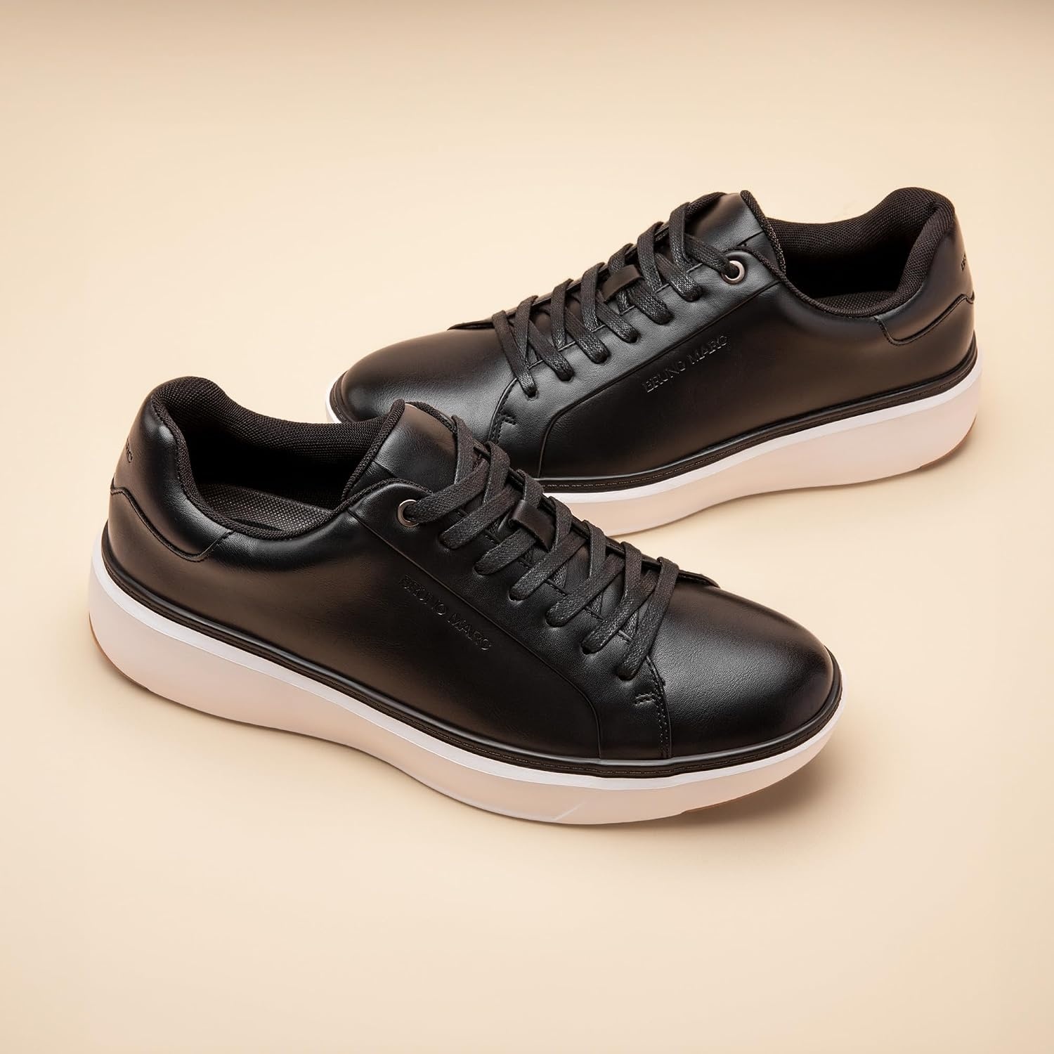 image:imageBruno Marc Mens Dress Fashion Sneakers Shoes Allday Comfort Lightweight Minimalist Thick Sole Platform Walking Shoes for Business Casual amp Everyday WearBlack