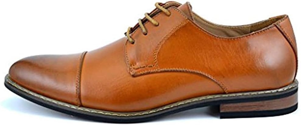 image:imageBruno Marc Mens Dress Shoes Smooth PU UpperBreathable LiningSweatWicking Latex Insole for Office amp Daily OccasionsBrown