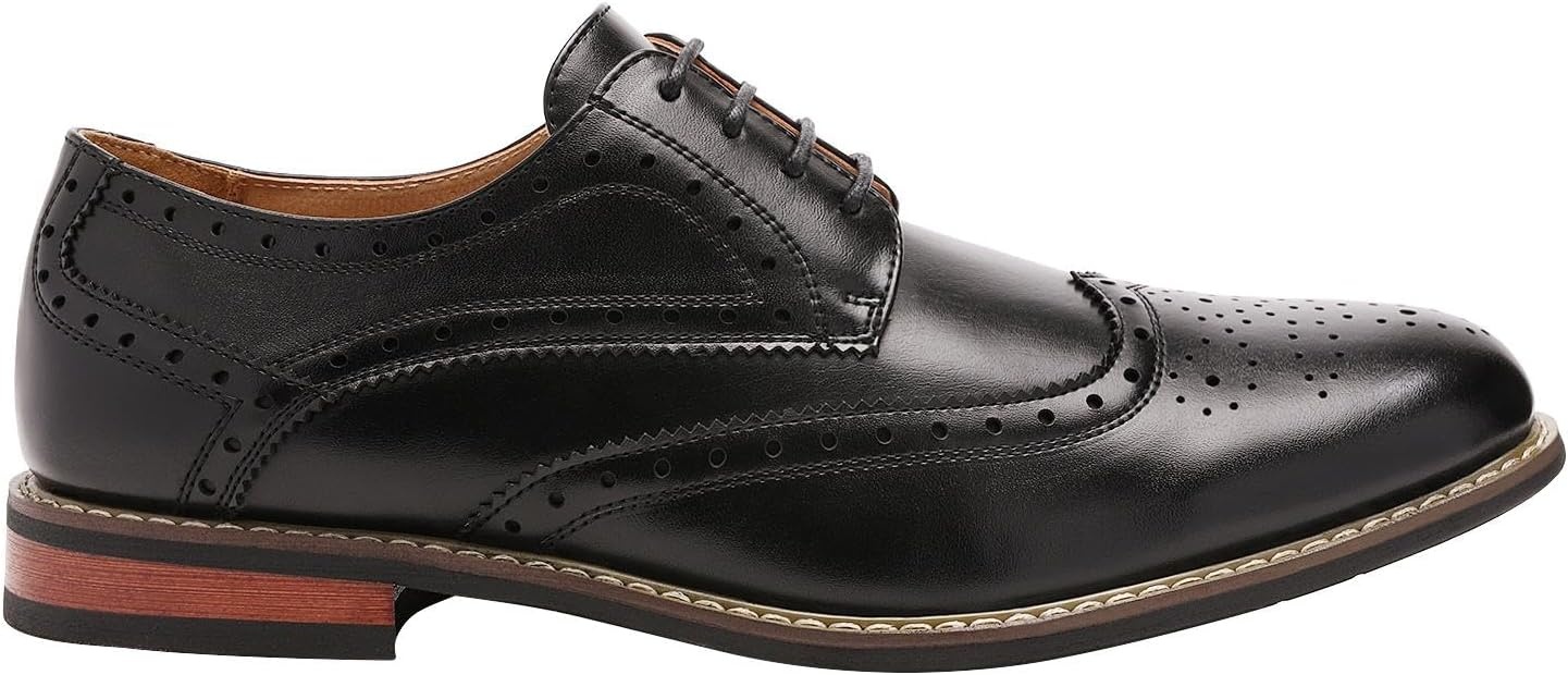 image:imageBruno Marc Mens Dress Shoes Smooth PU UpperBreathable LiningSweatWicking Latex Insole for Office amp Daily OccasionsWingtip Black