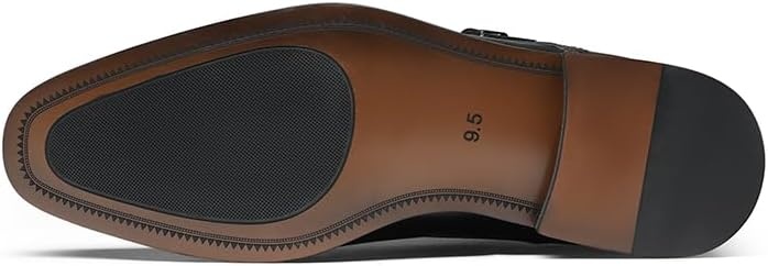 image:imageBruno Marc Mens Dress Shoes Monk Strap Slip on Loafers Cap Toe Double Stacked Heel Wedding Prom Graduation Office Church2Black