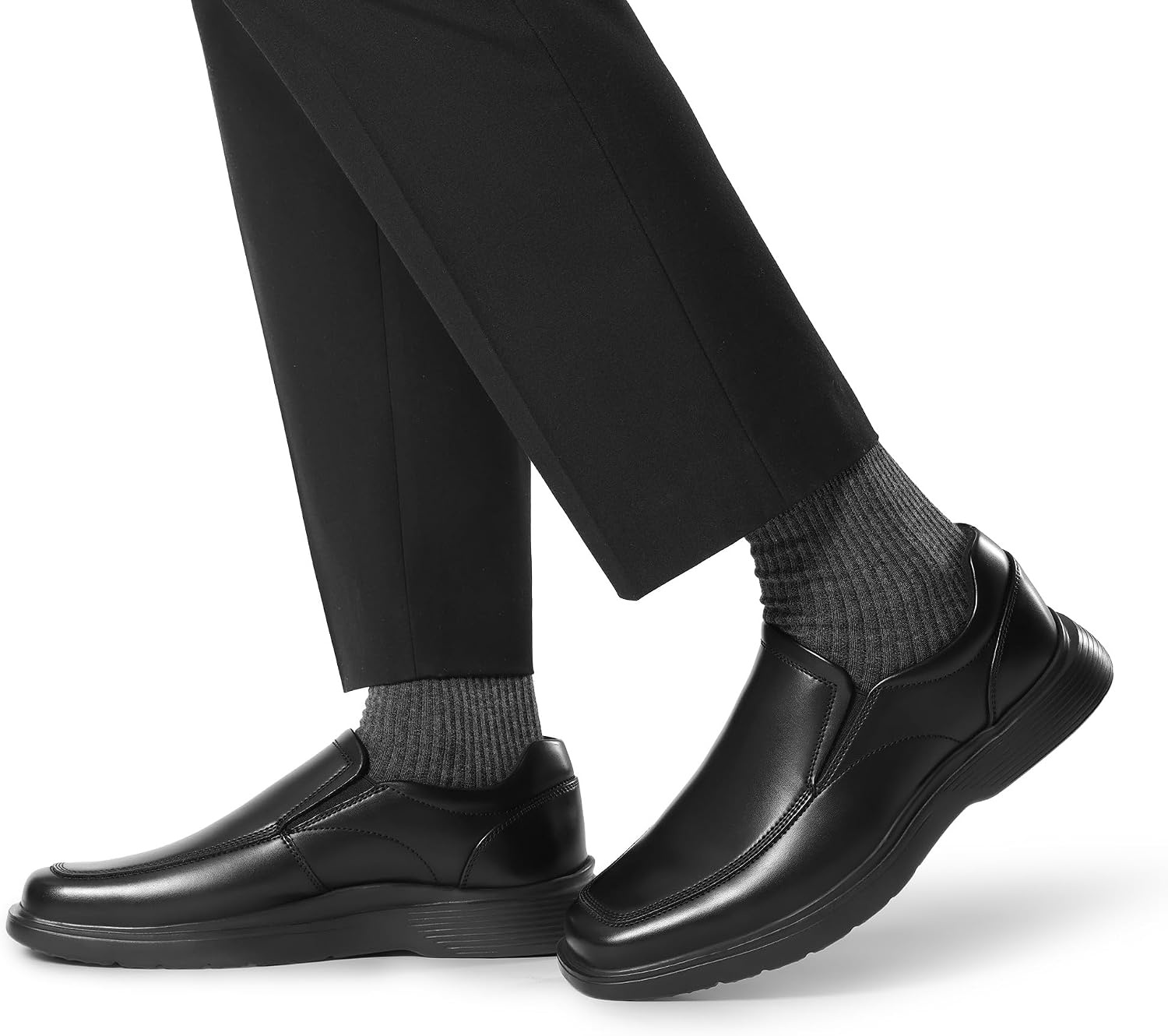 image:imageBruno Marc Mens Dress Shoes Slip on Formal Loafers Ultra Lightweight Comfortable Shockabsorbing Classic Business Wedding Church Office Prom DailyBlack