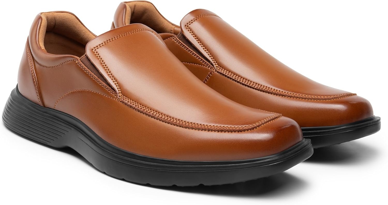 image:imageBruno Marc Mens Dress Shoes Slip on Formal Loafers Ultra Lightweight Comfortable Shockabsorbing Classic Business Wedding Church Office Prom DailyBrown