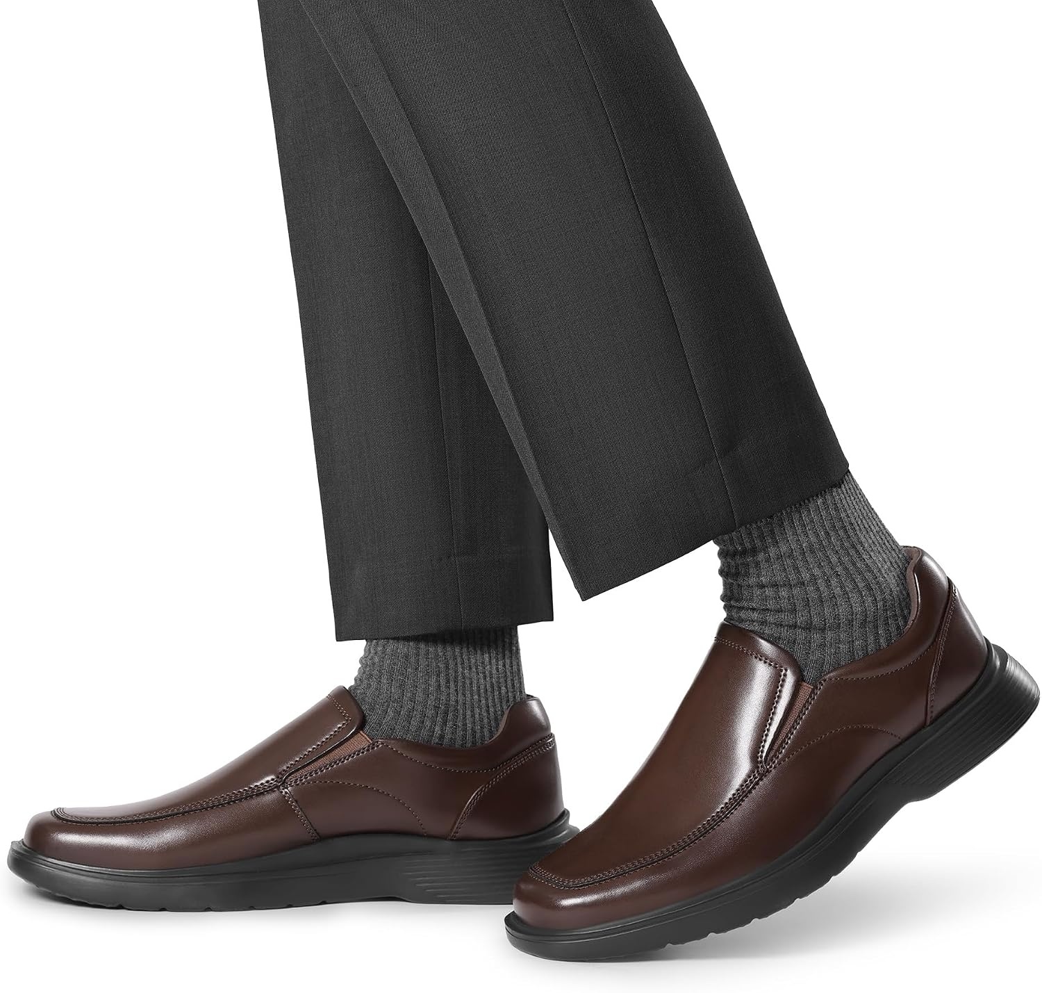 image:imageBruno Marc Mens Dress Shoes Slip on Formal Loafers Ultra Lightweight Comfortable Shockabsorbing Classic Business Wedding Church Office Prom DailyDark Brown