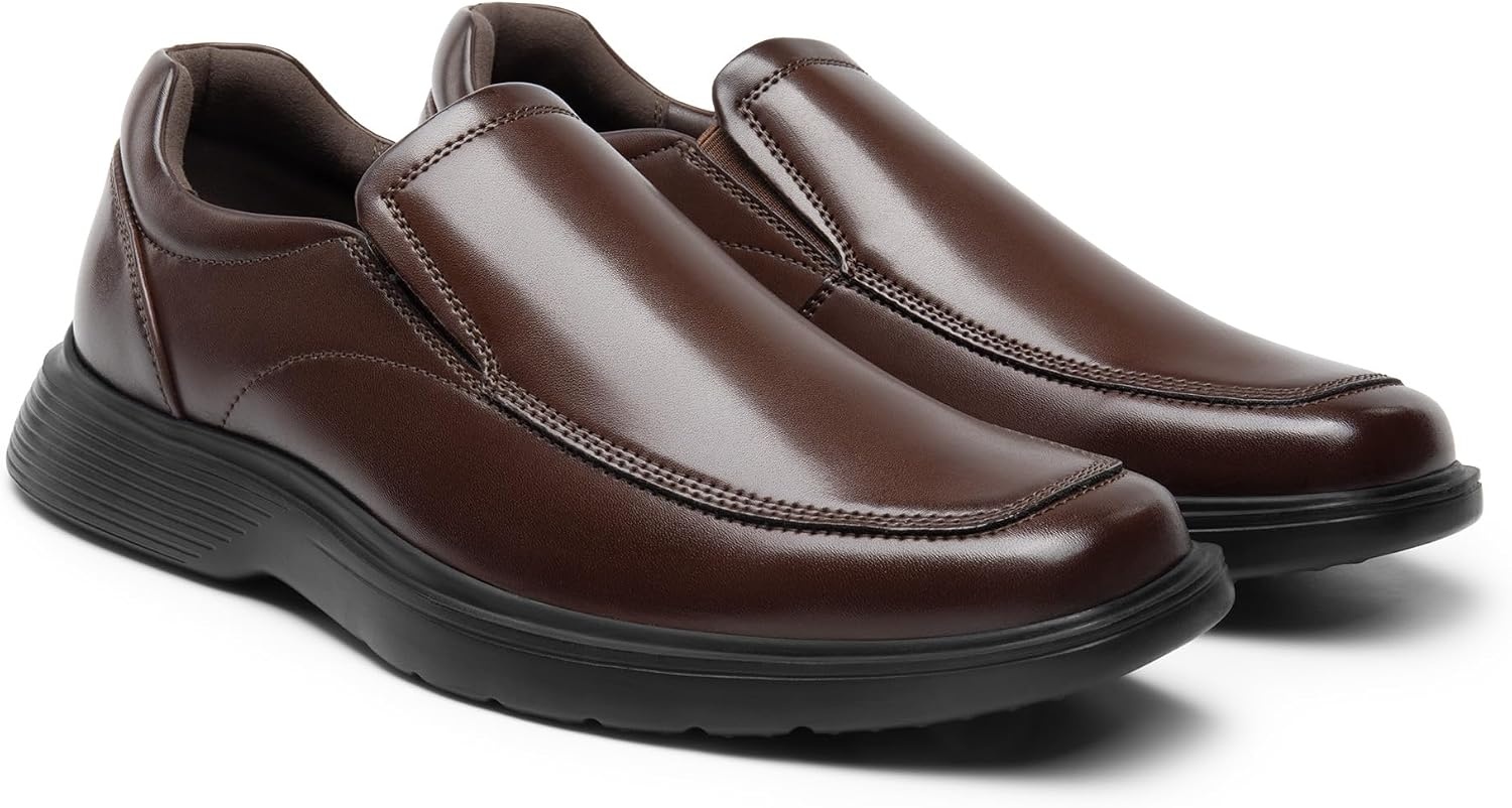 image:imageBruno Marc Mens Dress Shoes Slip on Formal Loafers Ultra Lightweight Comfortable Shockabsorbing Classic Business Wedding Church Office Prom DailyDark Brown