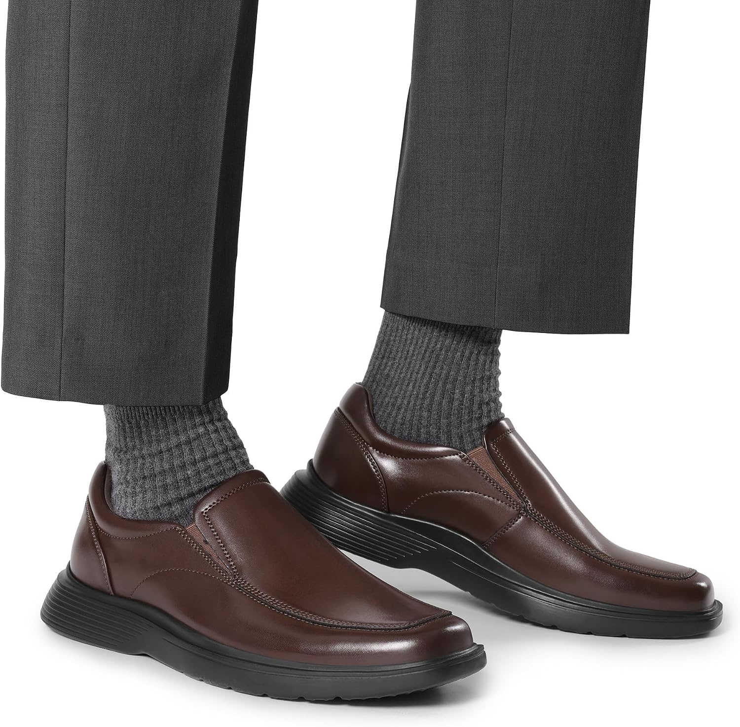 image:imageBruno Marc Mens Dress Shoes Slip on Formal Loafers Ultra Lightweight Comfortable Shockabsorbing Classic Business Wedding Church Office Prom DailyDark Brown
