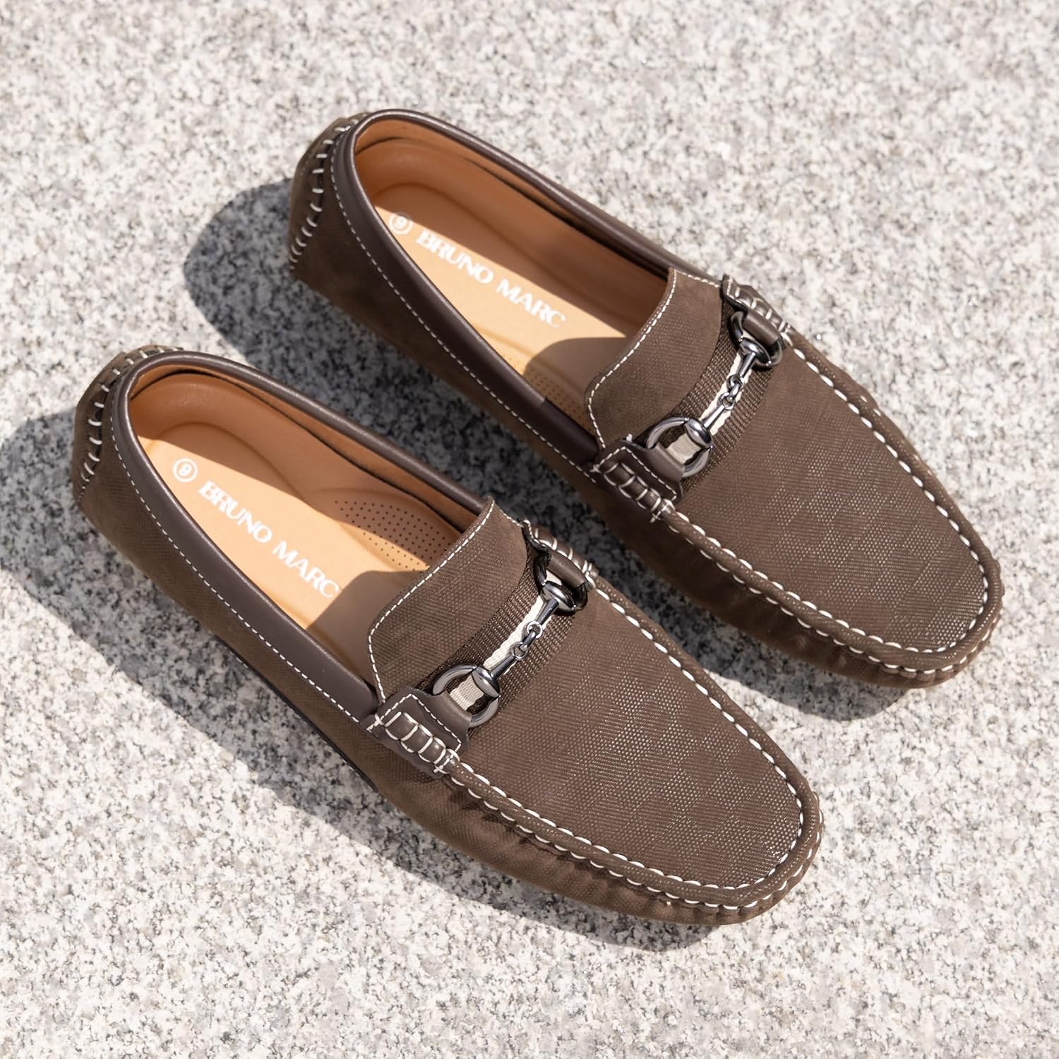 image:imageBruno Marc Mens Driving Loafers Casual Slipon Shoes Lightweight Moccasins Daily Business Wedding Office Travel3Brown