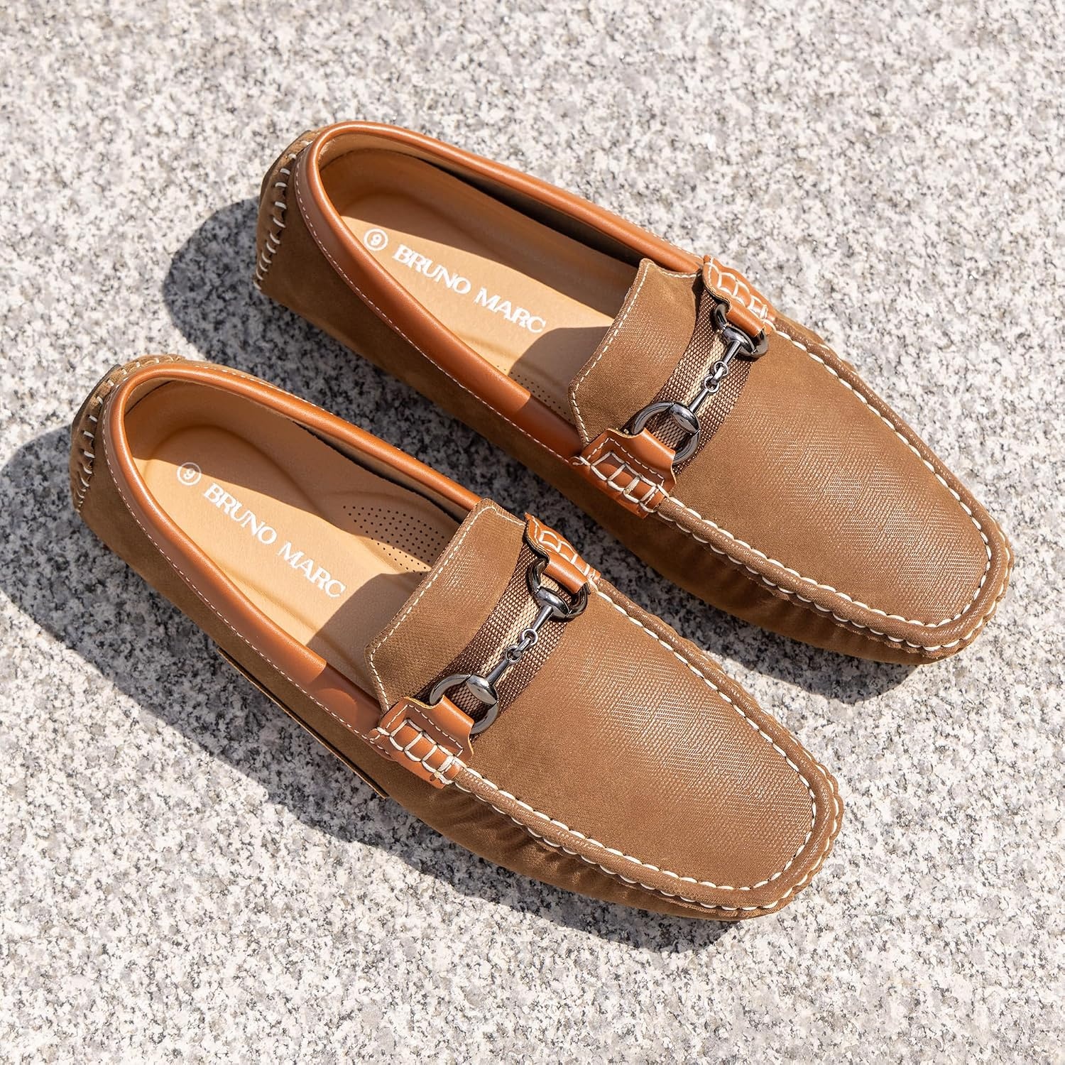 image:imageBruno Marc Mens Driving Loafers Casual Slipon Shoes Lightweight Moccasins Daily Business Wedding Office Travel3Tan