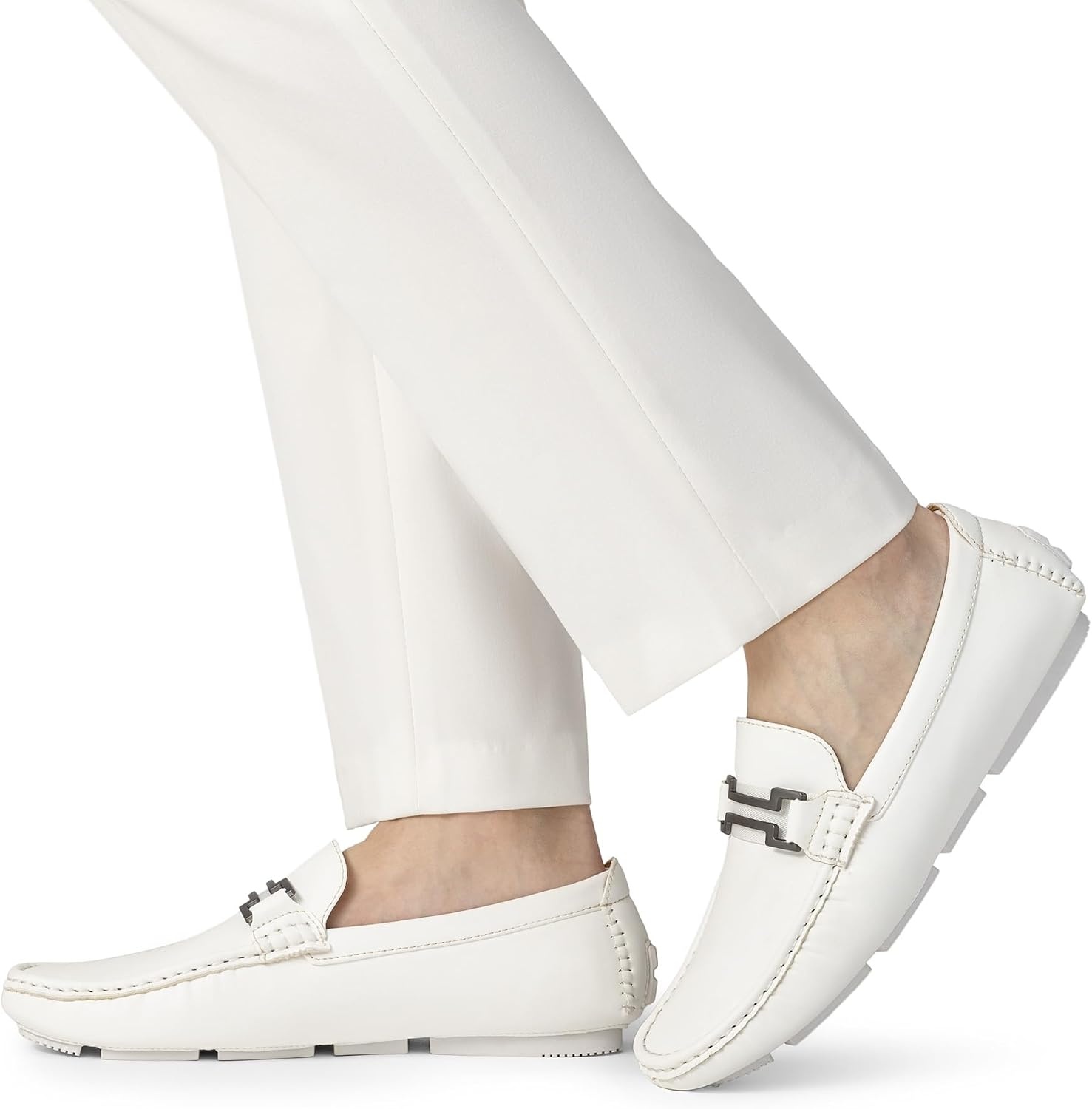 image:imageBruno Marc Mens Driving Loafers Casual Slipon Shoes Lightweight Moccasins Daily Business Wedding Office TravelWhite