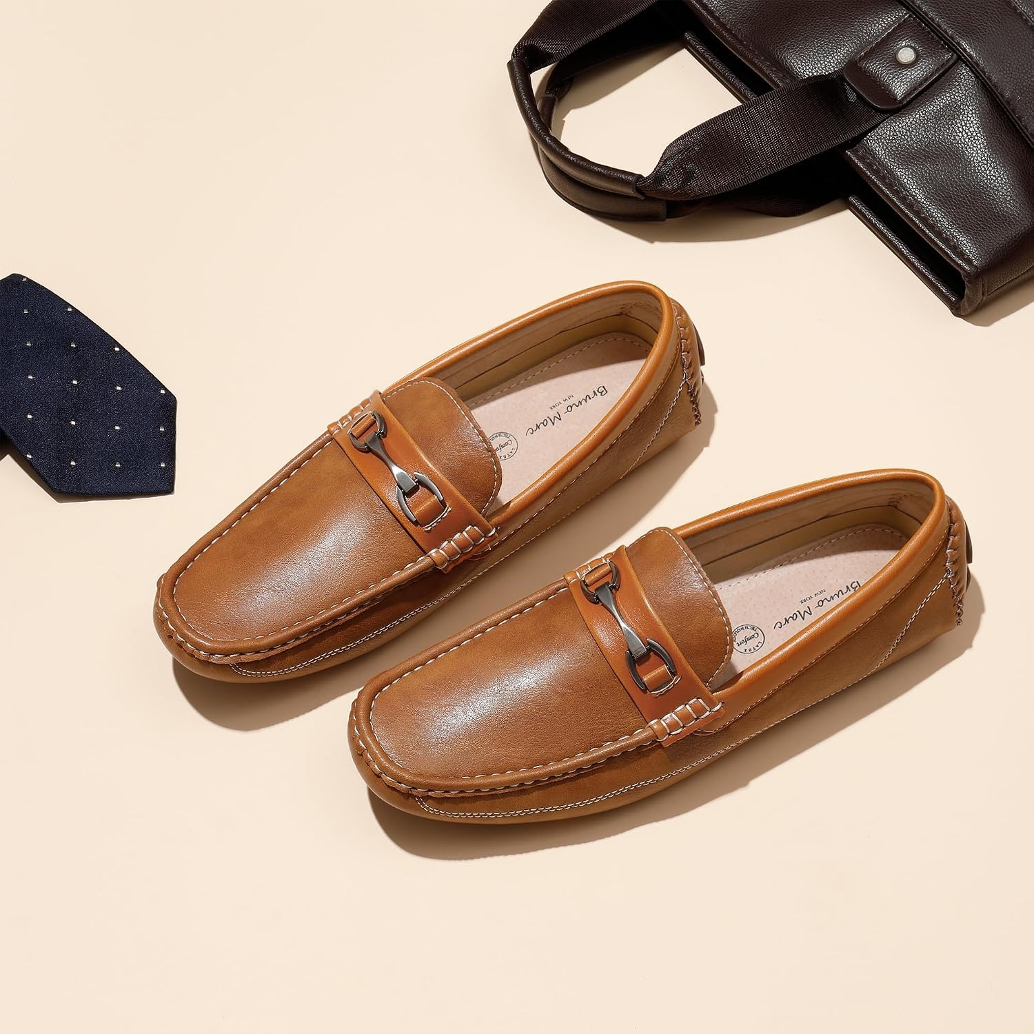 image:imageBruno Marc Mens Driving Moccasins Penny Loafers Slip on Loafer ShoesTan