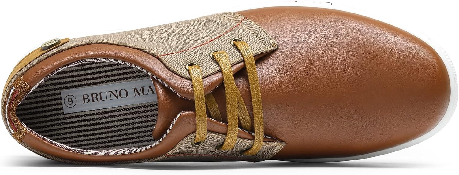 image:imageBruno Marc Mens Fashion Sneakers Bruno Marc Mens FashioFlexible Lightweight Fashion Business Tennis Laceup Nonslip Lowtop Office Simpledress n SneakersTan