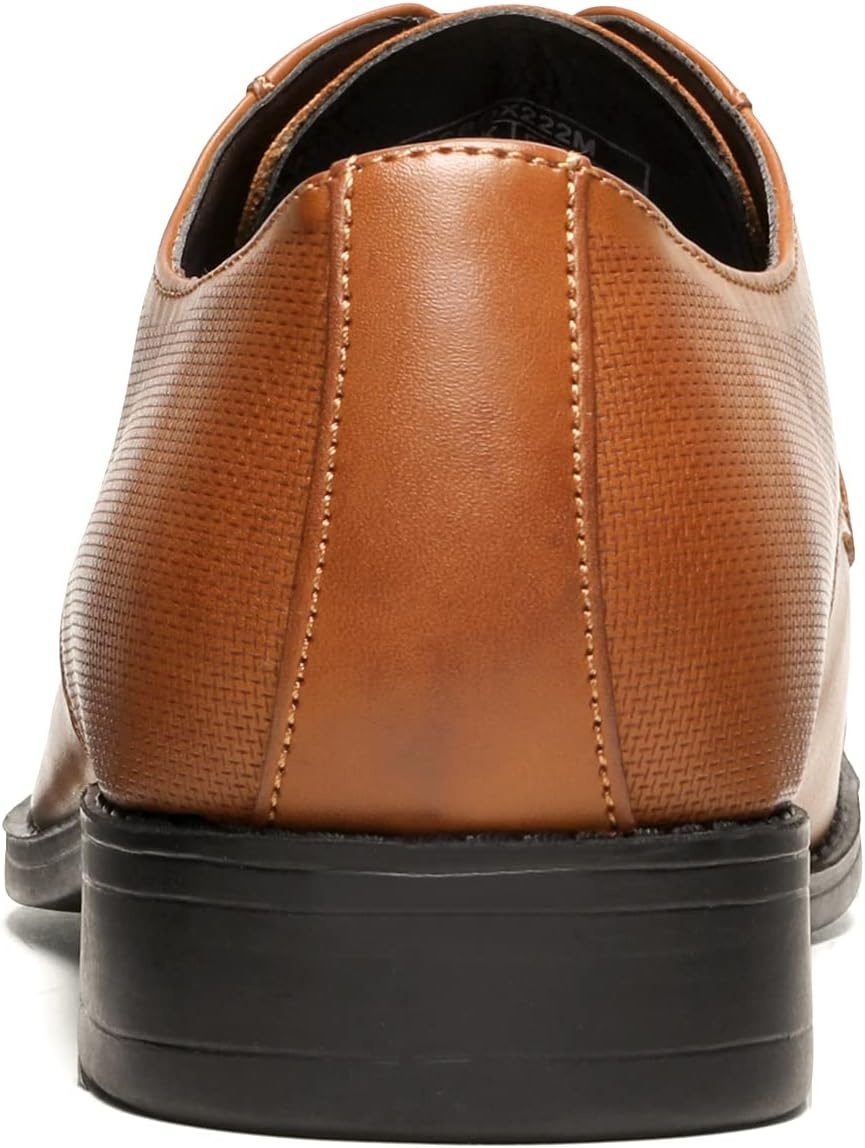 image:imageBruno Marc Mens Oxford Dress Shoes Vegan Leather Oxfords Soft PU Insole Rubber Outsole for Business Weddings Formal Events Gift Box Packaging for GiftingBrown