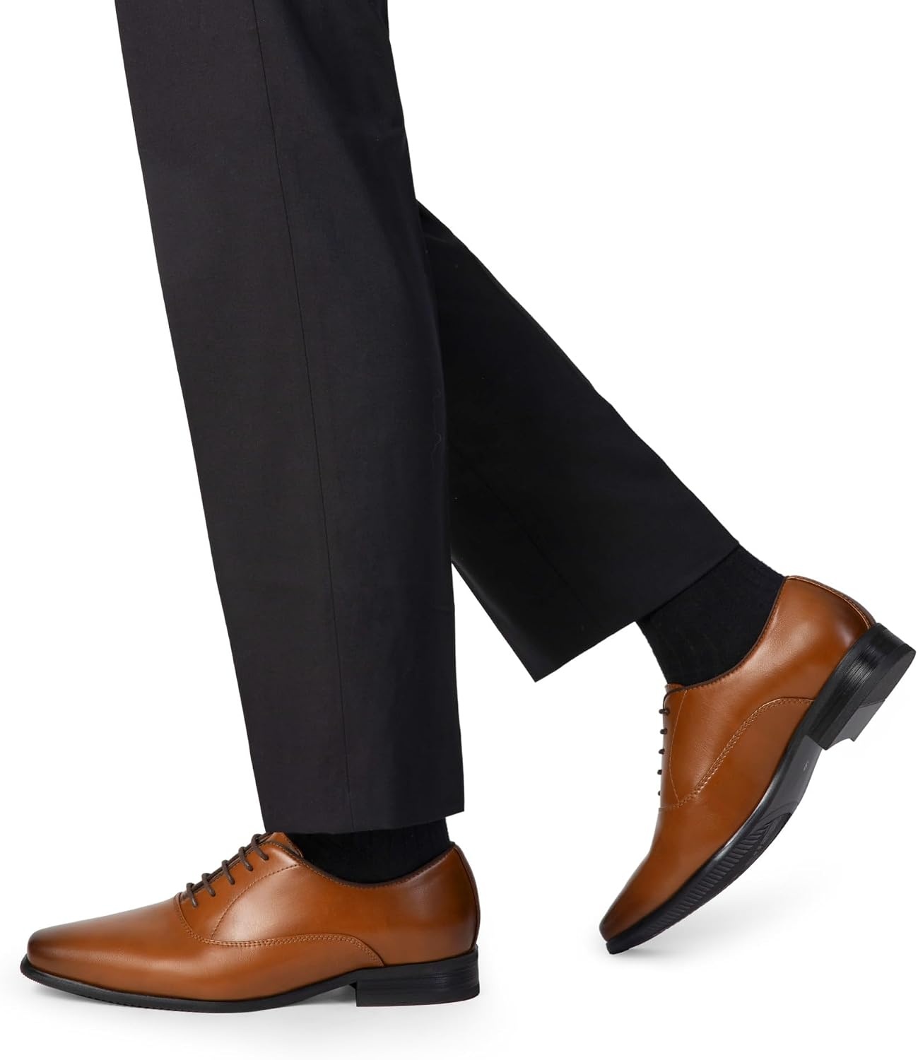 image:imageBruno Marc Mens PlainToe Lace Up Dress Oxfords Mens Oxfords Wesley Lace Up Soft PlainToe Classic Dress Shoes Ideal for Office Weddings Gifting AllDay ComfortBrown