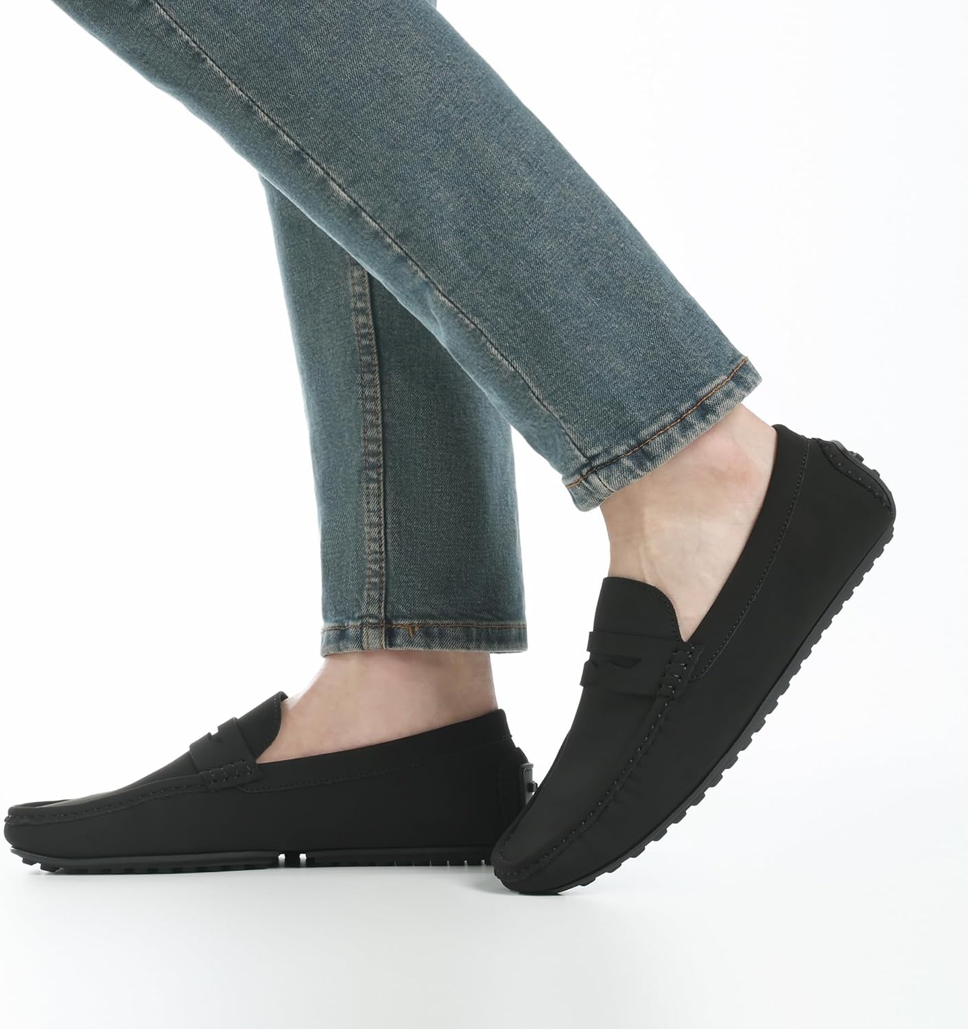 image:imageBruno Marc Mens Slipon Penny Loafers Driving Shoes Suede Upper Moccasin Toe Foam Insole Lightweight Commutes Home Office Casual Daily Errands TravelBlack