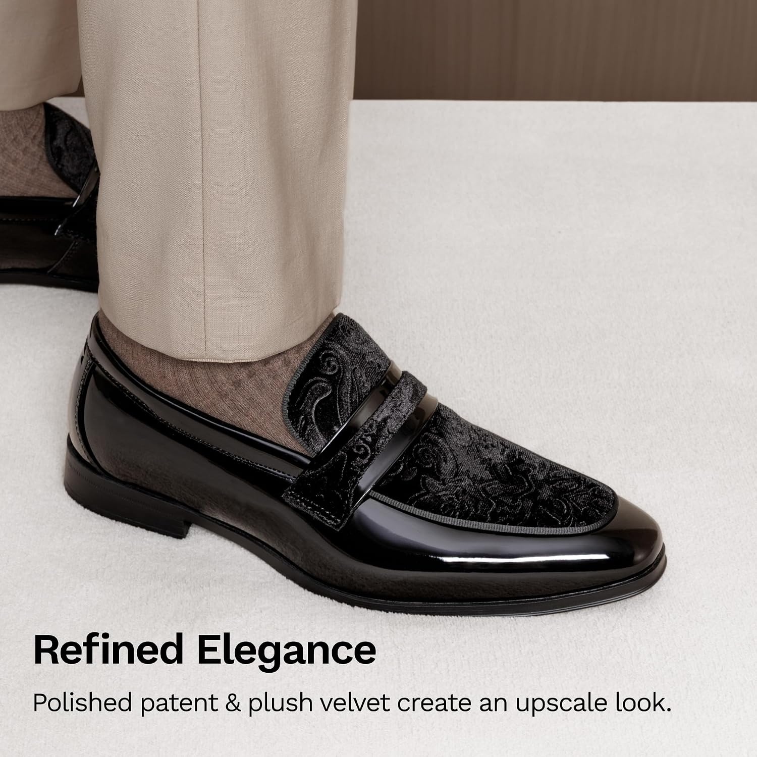 image:imageBruno Marc Mens Tuxedo Loafers Slipon Dress Shoes Shiny Patent Velvet Wedding Party Prom Banquet Graduation Suit Formal OfficeBlackvelvet