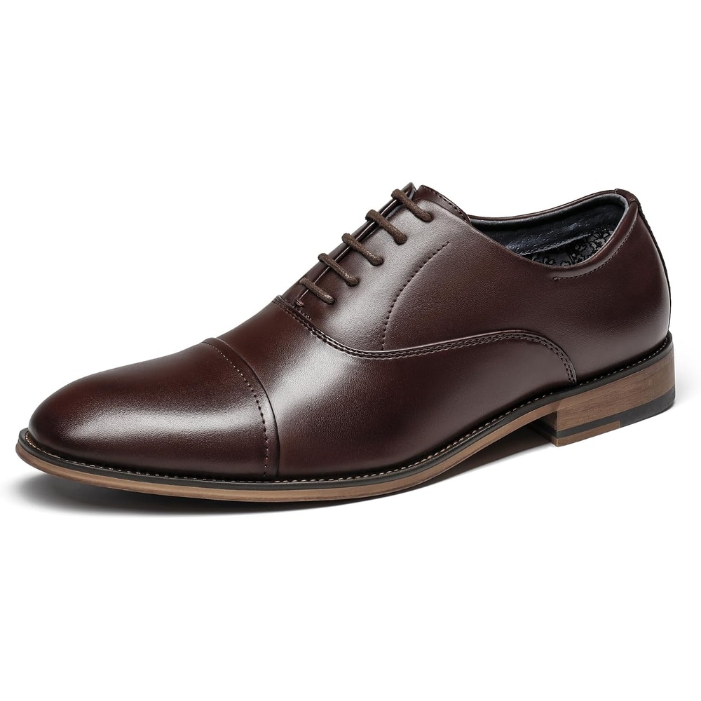 image:imageBruno Marc Mens CapToe Formal Dress Shoes  Brogue Dress Padded Comfort NonSlip Stable Sole RegularWide Fit Ideal for Offices Weddings Parties amp Daily WearDark Brown