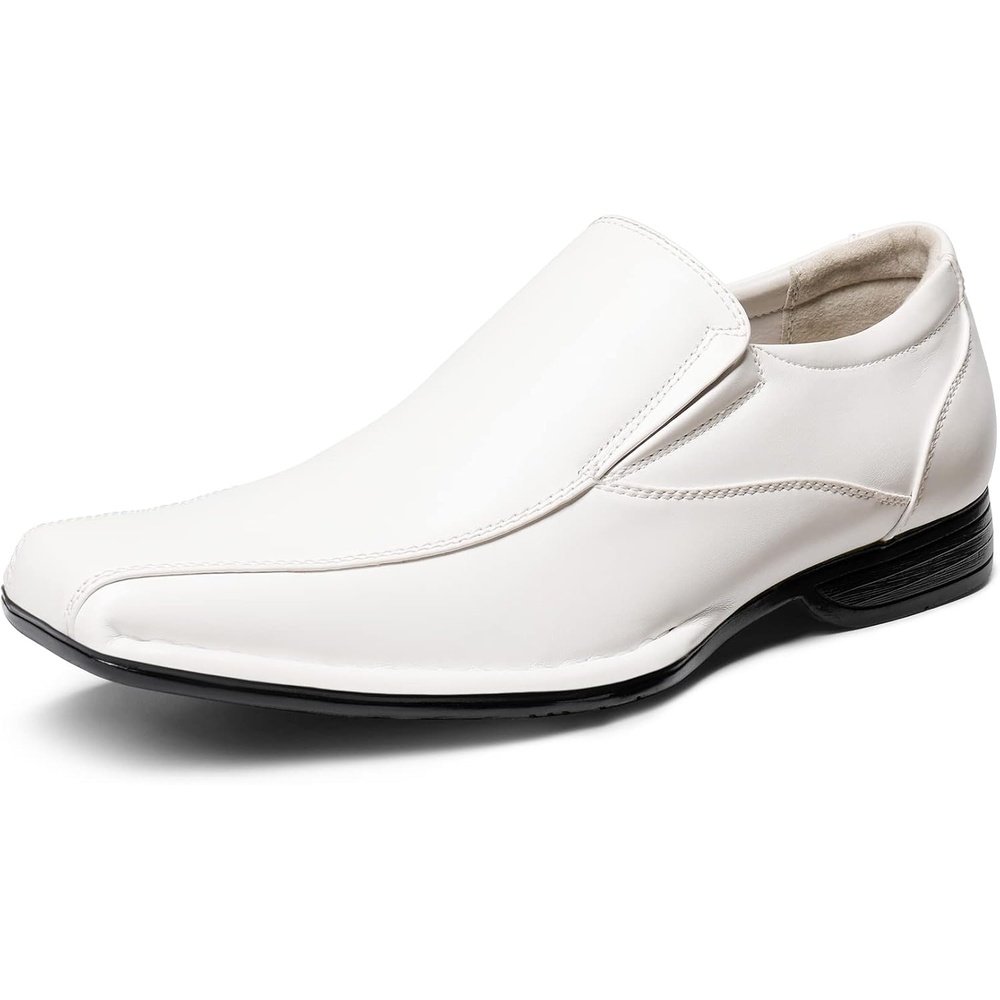 image:imageBruno Marc Mens Classic SquareToe Slipon Loafers Comfort Classic Square Toe Business Daily Office Wedding Party Church Prom GraduationWhite