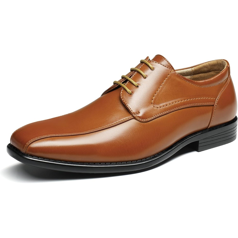 image:imageBruno Marc Mens Dress Formal Classic Laceup Oxfords Breathable Leather Lining Cushioned Insole Antislip Outsole Ideal for Wedding Business Work amp Formal OccasionsBrown