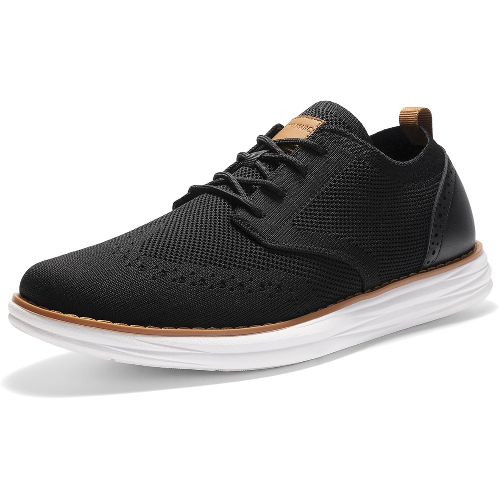 image:imageBruno Marc Mens KnitFlex Craft Mesh Oxfords Sneakers Breathable Woven Knit Upper WearResistant Rubber Sole Thick EVA Insole Chunky Sole for Office amp Casual Daily Wear6black