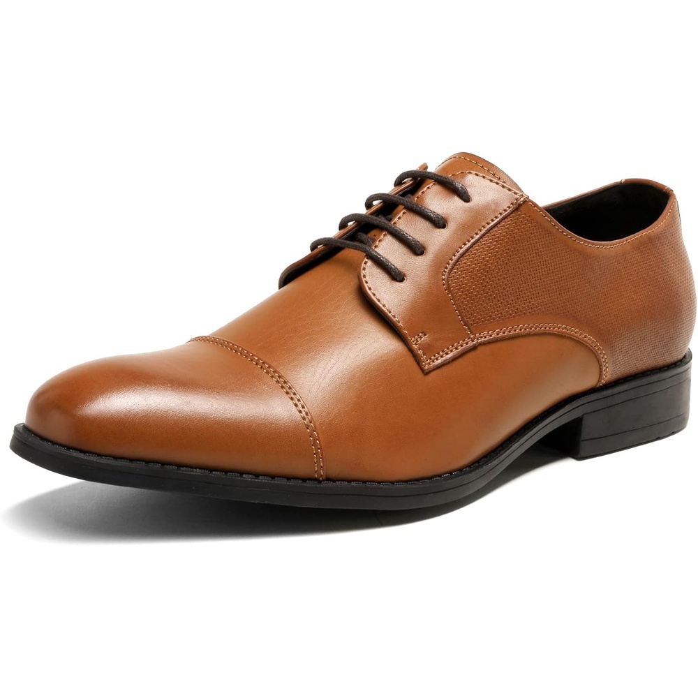 image:imageBruno Marc Mens Oxford Dress Shoes Vegan Leather Oxfords Soft PU Insole Rubber Outsole for Business Weddings Formal Events Gift Box Packaging for GiftingBrown